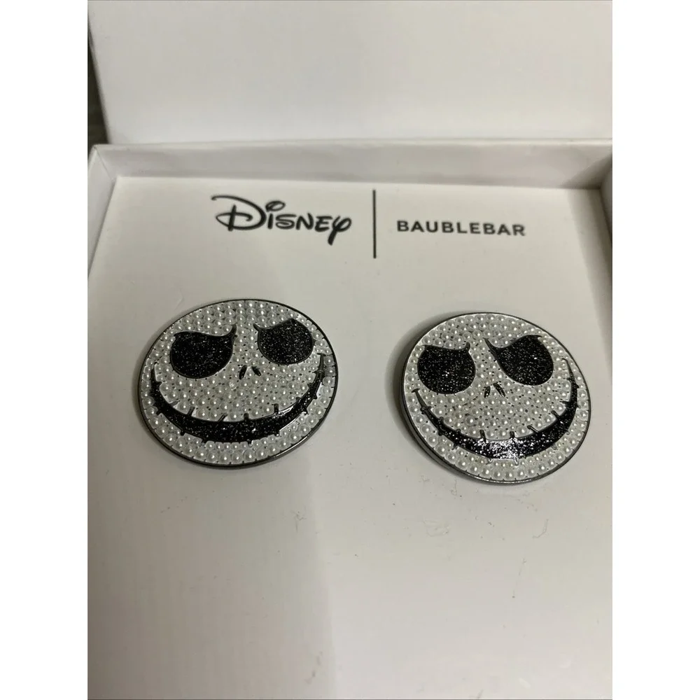 Disney Baublebar Nightmare Before Christmas Jack Skellington Stud Earrings w box